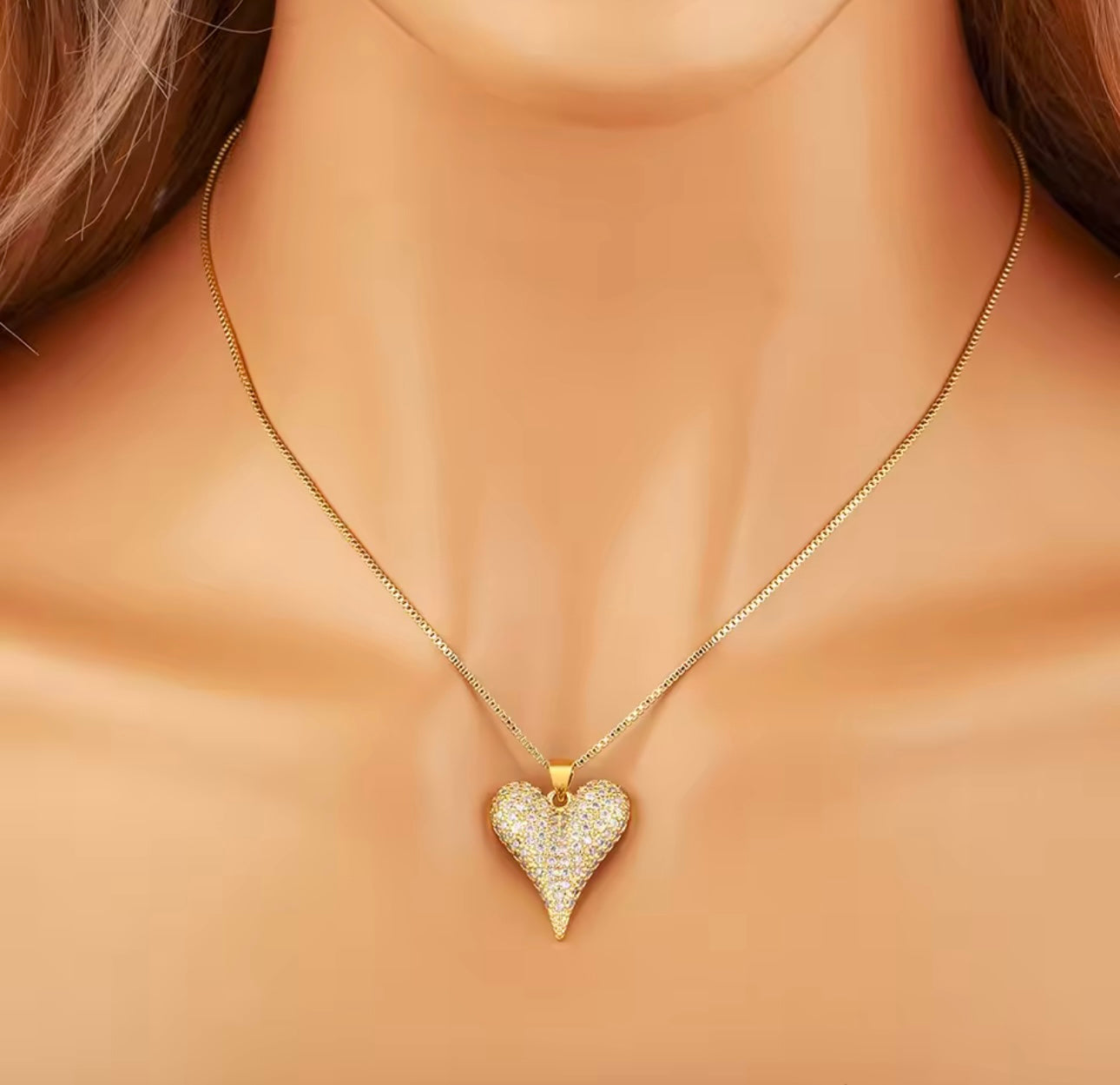 Cadena Corazón Diamantado